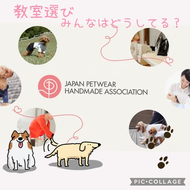日本ペット服手作り協会です 犬服教室を選ぶとき、 何を基準に選びますか？ 「何を